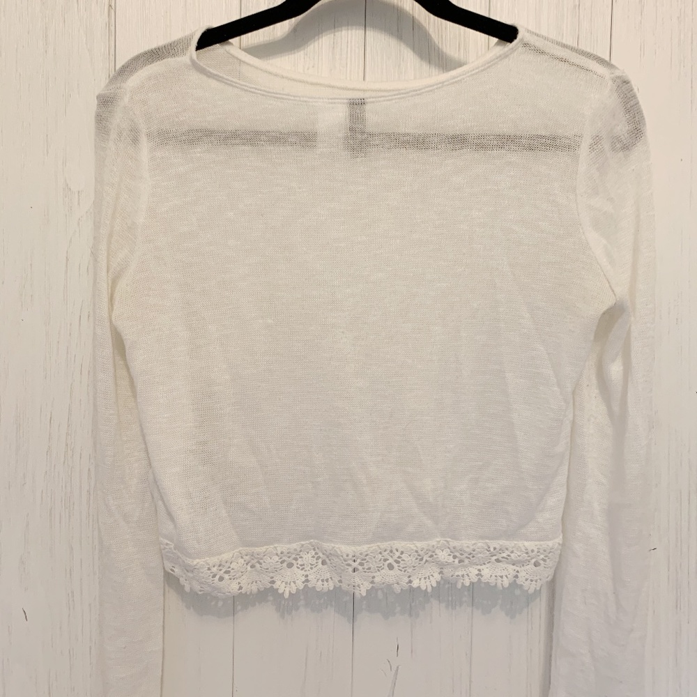 Divided Shear white lace top
